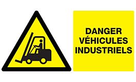Panneau adhésif DANGER VEHICULES INDUSTRIELS 330X200MM TALIAPLAST - 721310