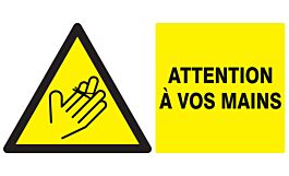Panneau adhésif DANGER, ATTENTION A VOS MAINS 330X200MM TALIAPLAST - 721311
