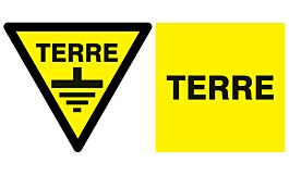 Panneau adhésif DANGER TERRE 330X200MM TALIAPLAST - 721318