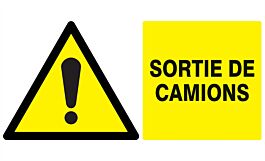 Panneau adhésif DANGER SORTIE DE CAMIONS 330X200MM TALIAPLAST - 721319