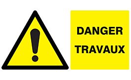 Panneau adhésif DANGER TRAVAUX 330X200MM TALIAPLAST - 721322