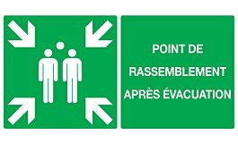 PANNEAU POINT DE RASSEMBLEMENT APRES EVACUATION 330X200MM TALIAPLAST - 721406