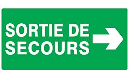 PANNEAU SORTIE DE SECOURS FLECHE A DROITE 330X200MM TALIAPLAST - 721416