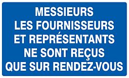 Panneau adhésif FOURNISSEURS & REPRESENTANTS RECUS SUR R.D.V 330x200mm TALIAPLAST - 721638