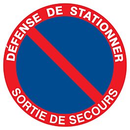 Panneau adhésif DEFENSE DE STATIONNER SORTIE DE SECOURS Ø300MM TALIAPLAST - 722212