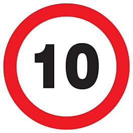 Panneau adhésif INTERDIT DE ROULER A PLUS DE 10 KM/H Ø300MM TALIAPLAST - 722260