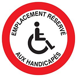 Panneau adhésif EMPLACEMENT RESERVE AUX HANDICAPES Ø300MM TALIAPLAST - 722266