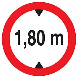 Panneau adhésif INTERDIT AUX VEHICULES DE PLUS DE 1.80M DE HAUT D.300mm TALIAPLAST - 722272