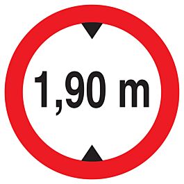 Panneau adhésif INTERDIT AUX VEHICULES DE PLUS DE 1.90M DE HAUT D.300mm TALIAPLAST - 722273