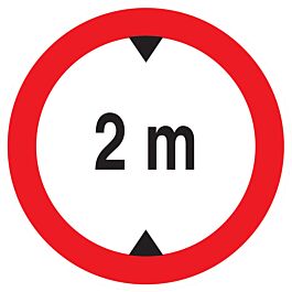 Panneau adhésif INTERDIT AUX VEHICULES DE PLUS DE 2.00M DE HAUT D.300mm TALIAPLAST - 722274