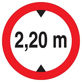 Panneau adhésif INTERDIT AUX VEHICULES DE PLUS DE 2.20M DE HAUT D.300mm TALIAPLAST - 722275