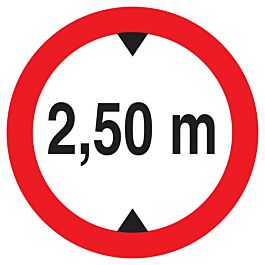 Panneau adhésif INTERDIT AUX VEHICULES DE PLUS DE 2.50M DE HAUT D.300mm TALIAPLAST - 722276
