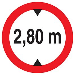 Panneau adhésif INTERDIT AUX VEHICULES DE PLUS DE 2.80M DE HAUT D.300mm TALIAPLAST - 722277