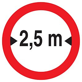 Panneau adhésif INTERDIT AUX VEHICULES DE PLUS DE 2.50M DE LARGE D300mm TALIAPLAST - 722279