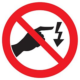 Panneau adhésif INTERDIT DE TOUCHER, RISQUE D'ELECTROCUTION Ø300MM TALIAPLAST - 722325