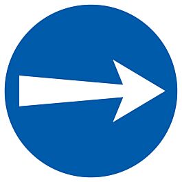 Panneau adhésif SENS OBLIGATOIRE (VERS LA DROITE) Ø300MM TALIAPLAST - 722527