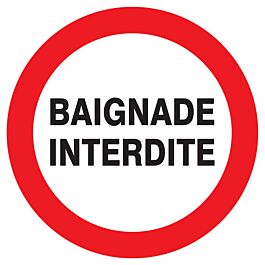 Panneau adhésif BAIGNADE INTERDITE Ø420MM TALIAPLAST - 723237