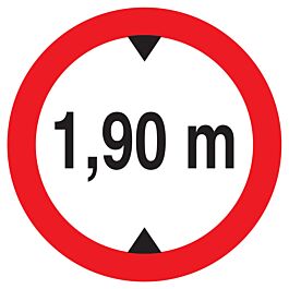 Panneau adhésif INTERDIT AUX VEHICULES DE PLUS DE 1.90M DE HAUT D.420mm TALIAPLAST - 723273