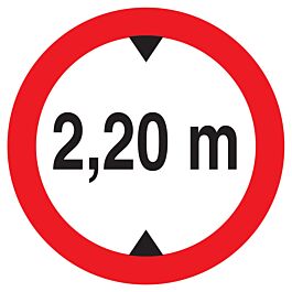 Panneau adhésif INTERDIT AUX VEHICULES DE PLUS DE 2.20M DE HAUT D.420mm TALIAPLAST - 723275