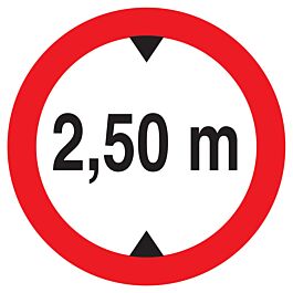 Panneau adhésif INTERDIT AUX VEHICULES DE PLUS DE 2.50M DE HAUT D.420mm TALIAPLAST - 723276
