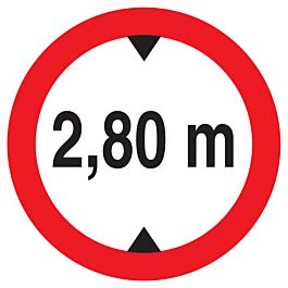 Panneau adhésif INTERDIT AUX VEHICULES DE PLUS DE 2.80M DE HAUT D.420mm TALIAPLAST - 723277
