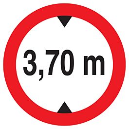 Panneau adhésif INTERDIT AUX VEHICULES DE PLUS DE 3.70M DE HAUT D.420mm TALIAPLAST - 723278