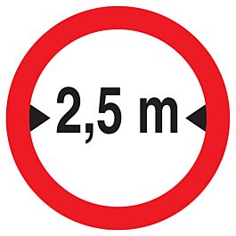 Panneau adhésif INTERDIT AUX VEHICULES DE PLUS DE 2.50M DE LARGE D420mm TALIAPLAST - 723279
