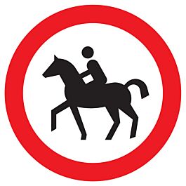 Panneau adhésif INTERDIT AUX CAVALIERS Ø420MM TALIAPLAST - 723291