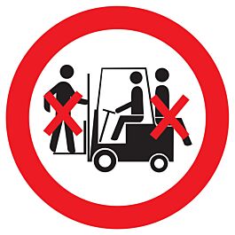 Panneau adhésif INTERDIT DE TRANSPORTER DES PERSONNES Ø420MM TALIAPLAST - 723321