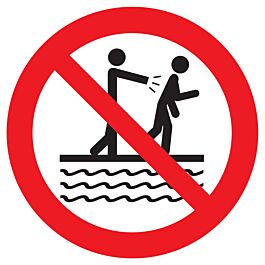 Panneau adhésif INTERDIT DE POUSSER A PROXIMITE DU BASSIN Ø420MM TALIAPLAST - 723340