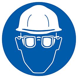 Panneau adhésif PROTECTION OBLIGATOIRE TETE ET VUE Ø420MM TALIAPLAST - 723503
