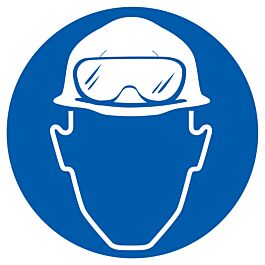 Panneau adhésif PROTECTION OBLIGATOIRE TETE/VUE CONTRE L'ACIDE D.420mm TALIAPLAST - 723545
