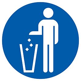 Panneau adhésif JETER LES DECHETS A LA POUBELLE OBLIGATOIRE Ø420MM TALIAPLAST - 723556