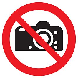 Panneau adhésif INTERDICTION DE PHOTOGRAPHIER Ø80MM TALIAPLAST - 724252