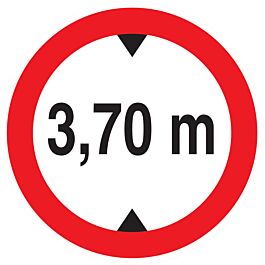Panneau adhésif INTERDIT AUX VEHICULES DE PLUS DE 3.70M DE HAUT D.80mm TALIAPLAST - 724278