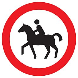Panneau adhésif INTERDIT AUX CAVALIERS Ø80MM TALIAPLAST - 724291