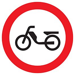 Panneau adhésif INTERDIT AUX CYCLOMOTEURS Ø80MM TALIAPLAST - 724292