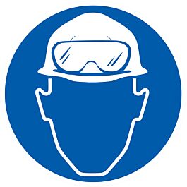 Panneau adhésif PROTECTION OBLIGATOIRE TETE/VUE CONTRE L'ACIDE Ø80MM TALIAPLAST - 724545