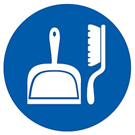Panneau adhésif OBLIGATION DE RANGER SON POSTE DE TRAVAIL Ø80MM TALIAPLAST - 724557