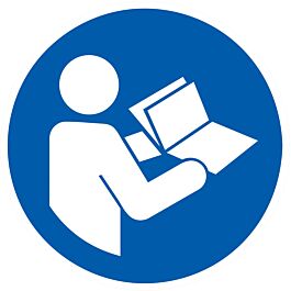 PANNEAU CONSULTER LE MANUEL / LA NOTICE D'INSTRUCTIONS Ø80MM TALIAPLAST - 724590