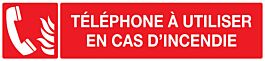 PANNEAU TELEPHONE A UTILISER EN CAS D'INCENDIE 330X75MM TALIAPLAST - 725126