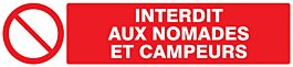 Panneau adhésif INTERDIT AUX NOMADES ET CAMPEURS 330X75MM TALIAPLAST - 725211