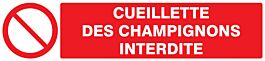 Panneau adhésif CUEILLETTE DES CHAMPIGNONS INTERDITE 330X75MM TALIAPLAST - 725221