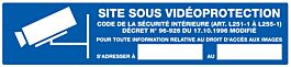 Panneau adhésif SITE SOUS VIDEOPROTECTION 330X75MM TALIAPLAST - 725238