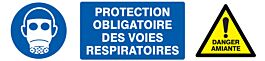 PROTECTION VOIES RESPIRATOIRES/DANGER AMIANTE 330x75mm TALIAPLAST - 725333