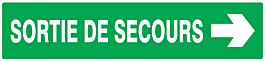 PANNEAU SORTIE DE SECOURS FLECHE A DROITE 330X75MM TALIAPLAST - 725415