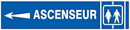 Panneau adhésif ASCENSEUR FLECHE A GAUCHE 330X75MM TALIAPLAST - 725604