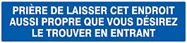 Panneau adhésif PRIERE DE LAISSER CET ENDROIT AUSSI PROPRE... 330x75mm TALIAPLAST - 725641