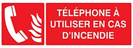 PANNEAU TELEPHONE A UTILISER EN CAS D'INCENDIE 330X120MM TALIAPLAST - 726126