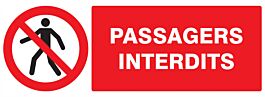 Panneau adhésif PASSAGERS INTERDITS 330X120MM TALIAPLAST - 726202